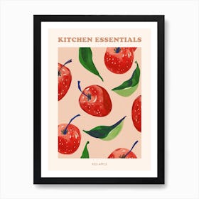 Red Apple Fruit Pattern Poster 1 Art Print