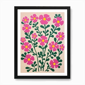 Cut Out Style Flower Art Gypsophila Babys Breath Art Print