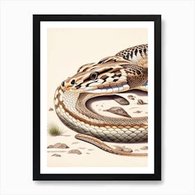 Western Diamondback Rattlesnake 1 Vintage Art Print