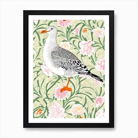 Seagull William Morris Style Bird Art Print