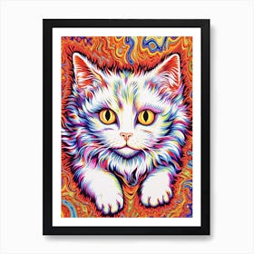 Louis Wain Kaleidoscope Psychedelic Cat 7 Art Print