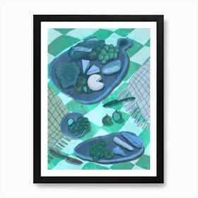 Picnic Blue Art Print