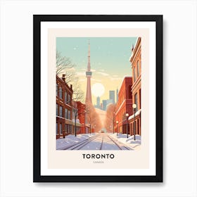 Vintage Winter Travel Poster Toronto Canada 2 Art Print