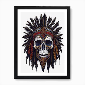 Native American Skull Painting (4) Art Print