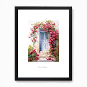 Nice, France   Mediterranean Doors Watercolour Painting 1 Poster Art Print