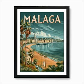 Malaga Vintage Travel Poster Art Print