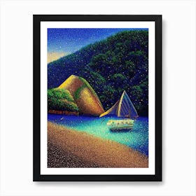 Bonito Brazil Pointillism Style Tropical Destination Art Print