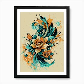 Lotus Flower Painting 1 Art Print