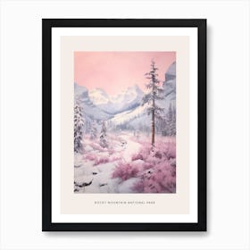 Dreamy Winter National Park Poster  Rocky Mountain National Park United States 2 Art Print