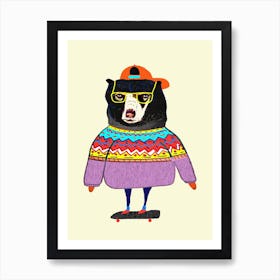 Bear Skater Art Print