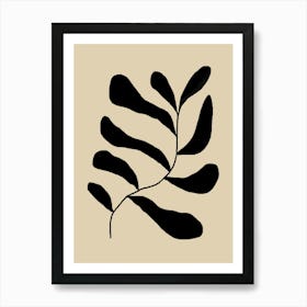 Black Leaf Art Print