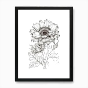 Sunflower Flower Art Print