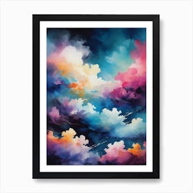 Abstract Glitch Clouds Sky (18) Art Print