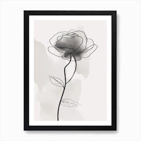 Rose Line Art Abstract 3 Art Print