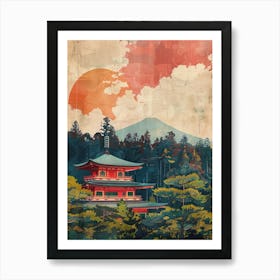 Mount Koya In Koyasan Mid Century Modern 3 Art Print