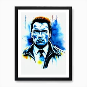 Arnold Schwarzenegger In Terminator 2 Judgment Day Watercolor Art Print