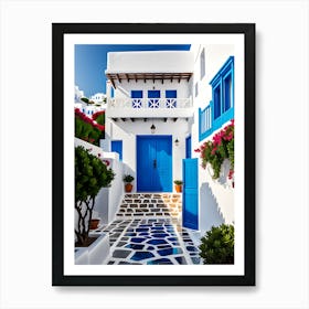Greece Blue Doors Art Print
