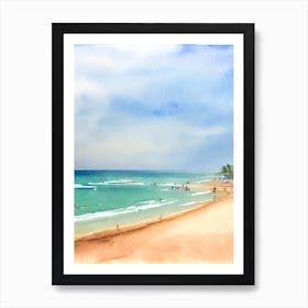 Baga Beach 2, Goa, India Watercolour Art Print