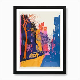 Chelsea New York Colourful Silkscreen Illustration 2 Art Print