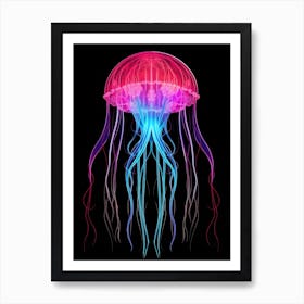 Sea Nettle Jellyfish Neon 1 Art Print