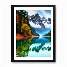 Mountain Lake In Autumn 4 Art Print