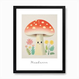 Friendly Kids Mushroom Poster Art Print
