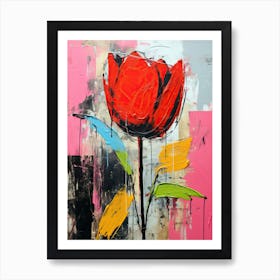 Floral Fusion: Neo-Expressionist Tulips Art Print