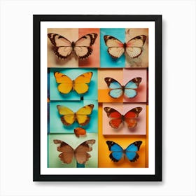 Butterflies On A Wall Art Print