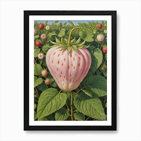 Giant Pink Strawberry Art Print