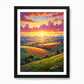 Sunset Over The Valley Art Print