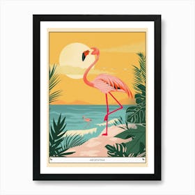 Greater Flamingo Argentina Tropical Illustration 5 Poster Art Print