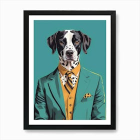 Dalmatian Dog Portrait In A Suit (16) Art Print