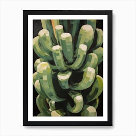 Modern Abstract Cactus Painting Cylindropuntia Kleiniae Cactus 1 Art Print