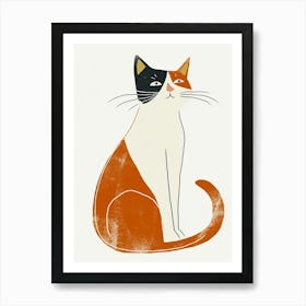 Turkish Van Cat Clipart Illustration 5 Art Print