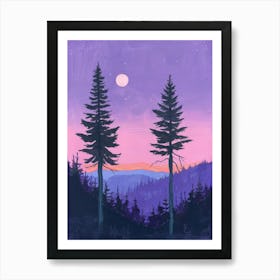 Sunset In The Woods 1 Art Print