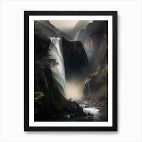 Yumbilla Falls, Peru Realistic Photograph (1) Art Print