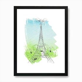 Spring in Paris Eiffel Tower Art Print