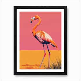 Greater Flamingo East Africa Kenya Tropical Illustration 6 Art Print