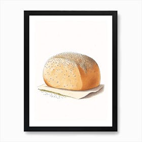 Sesame Bread Bakery Product Quentin Blake Illustration Art Print