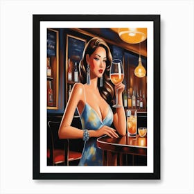 Bar Girl Art Print