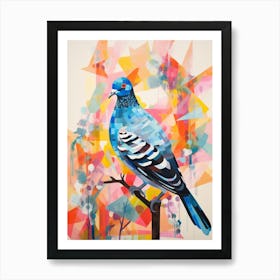 Bird Painting Collage Pigeon 3 Art Print