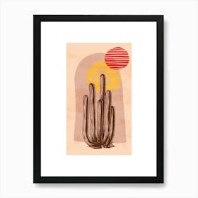 Artistic Saguaro Cactus Design 2 Art Print