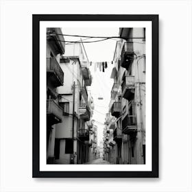 Salerno, Italy, Black And White Photography 4 Art Print