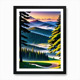 Sunrise In The Mountains Art Print