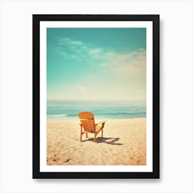 Beach Chair Orange Summer Photography Art Print