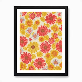 Primrose Floral Print Retro Pattern 2 Flower Art Print