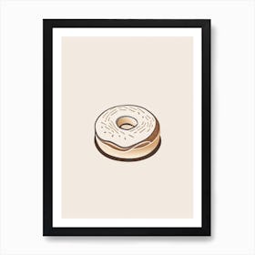 Bagel Minimalist Line 8 Art Print