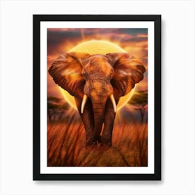 Elephant With Tusks Art Print