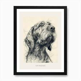 Spinone Dog Line Sketch 2 Poster Art Print