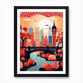 London, Illustration In The Style Of Pop Art 4 Art Print